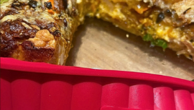 Kürbis-Birnen-Quiche in der Coox Quicheform gebacken.