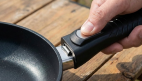 Harecker Pfanne mit abnehmbarem Stiel Klick-System für Camping