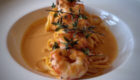 Spaghetti mit Garnelen